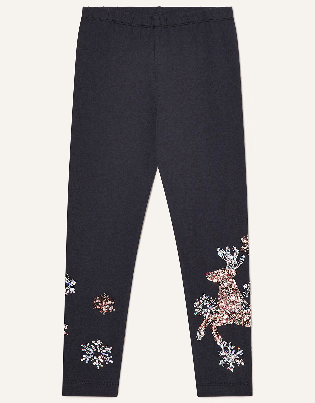 Sequin Reindeer Leggings Girls Trousers Shorts Monsoon UK