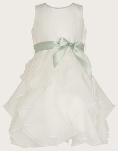 Baby Cannes Organza Ruffle Dress, Ivory (IVORY), large