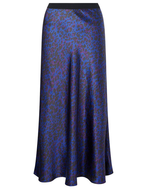 Animal Print Satin Skirt Blue Skirts Monsoon Uk