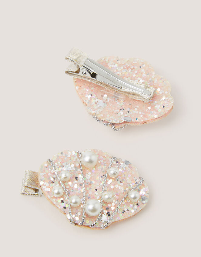 2-Pack Seashell Embellished Hair Clips, , large