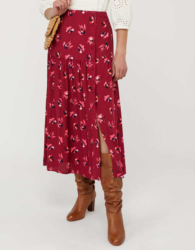 Betty Tiered Skirt with LENZING™ ECOVERO™ , Red (RED), large