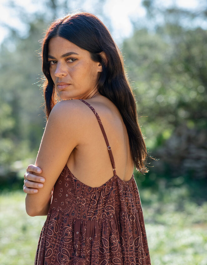 Lyrical Sisters Vidhi Print Maxi Dress, Brown (BROWN), large