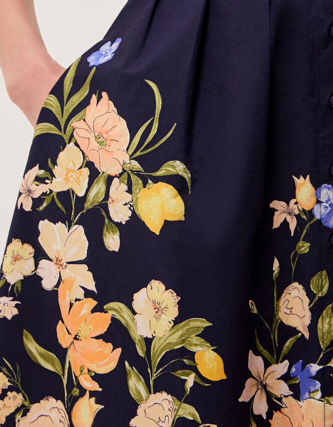 Suri Floral Print Midi Dress, Blue (NAVY), large