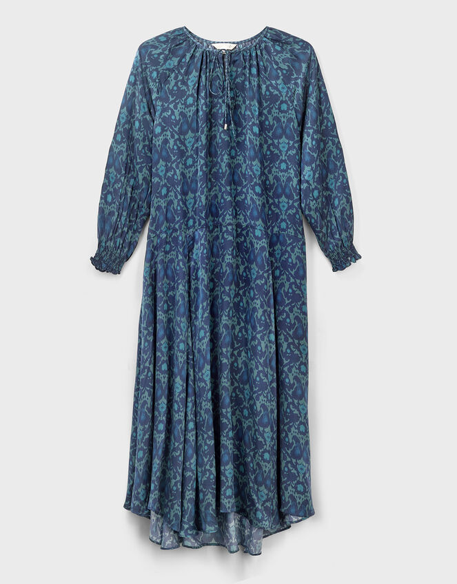 East Bridget Print Long Sleeve Maxi Dress, Teal (TEAL), large