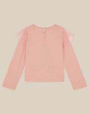Embellished Christmas Tree Long Sleeve Top, Pink (PINK), large