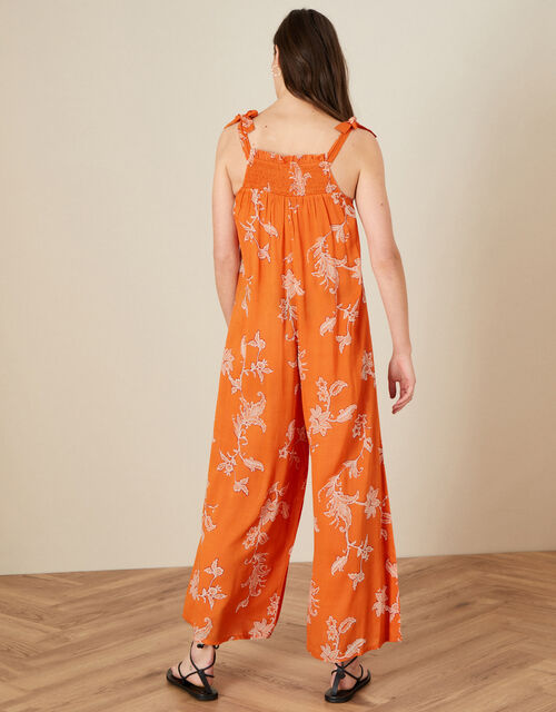 Kai Print Jumpsuit in LENZING™ ECOVERO™, Orange (ORANGE), large