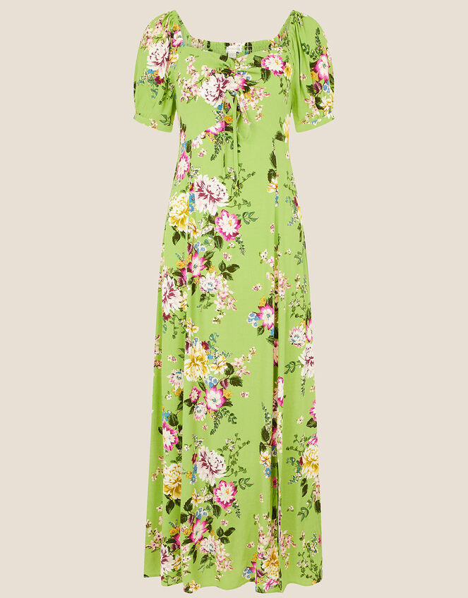 Floral Sweetheart Dress with Sustainable Viscose , Green (GREEN), large