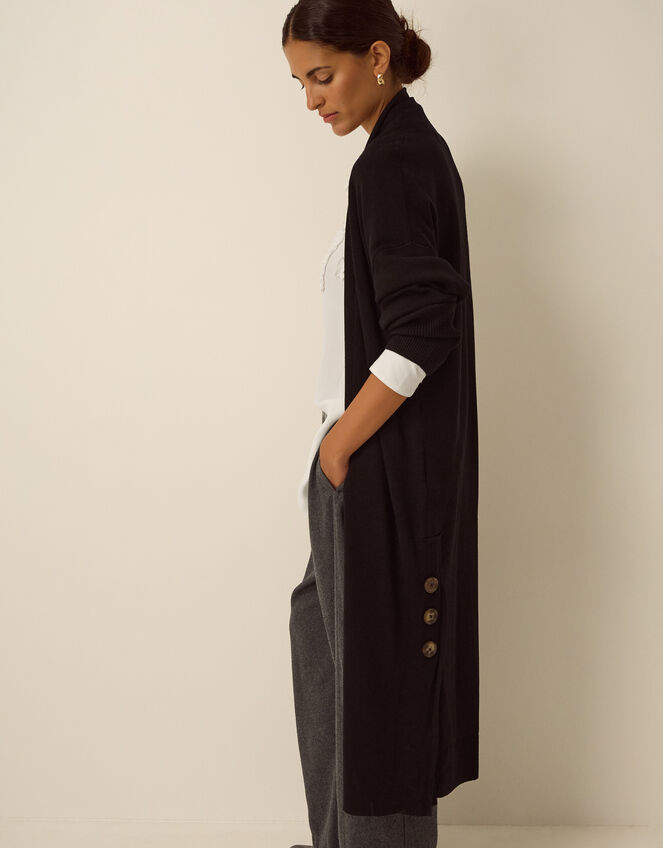 Sadie Knit Longline Cardigan, Black (BLACK), large