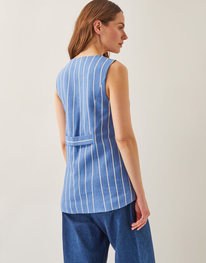 Susan Stripe Waistcoat, Blue (BLUE), large