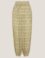 Elma Print Harem Trousers, Green (KHAKI), large