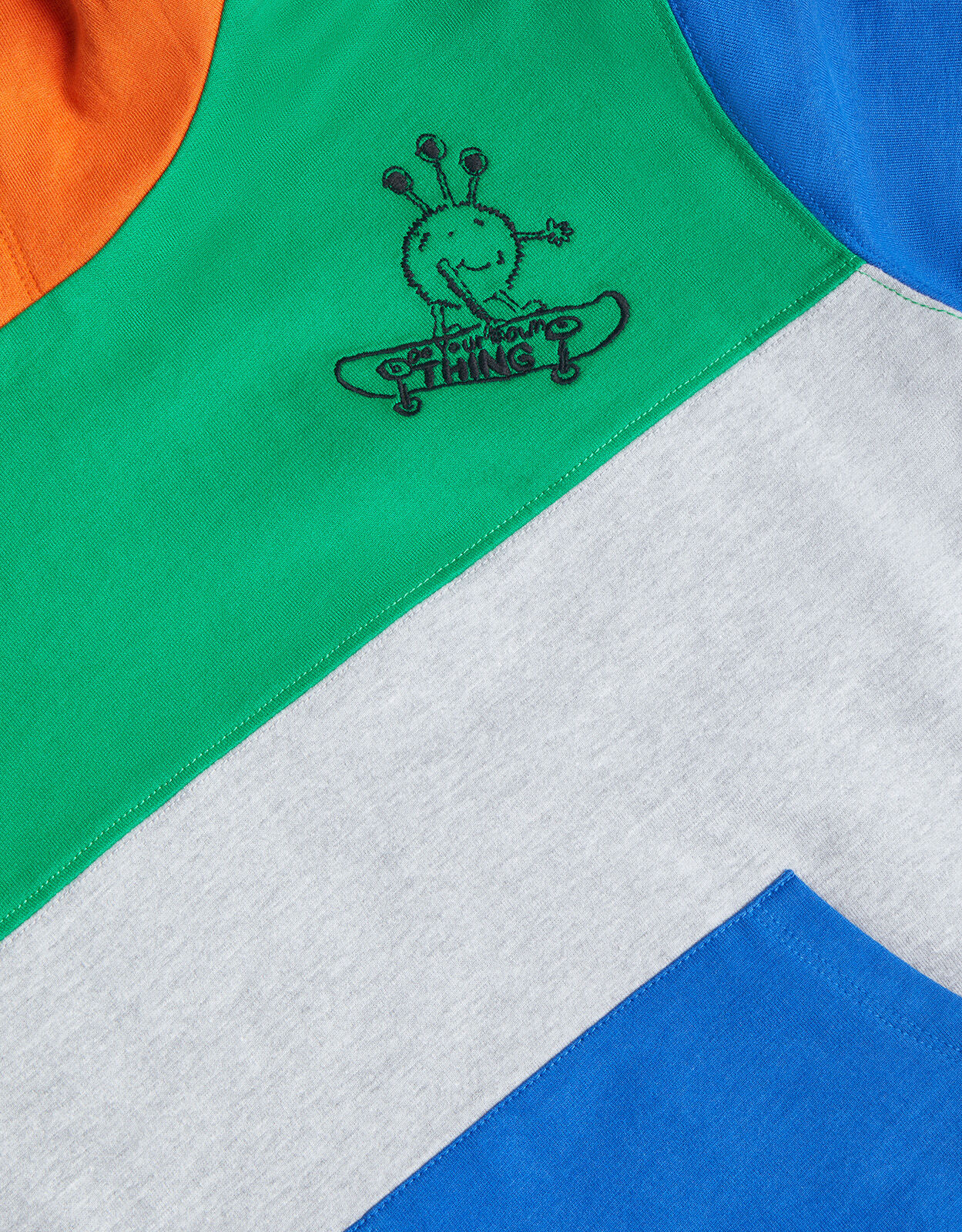 Multicolor color block hoodie top