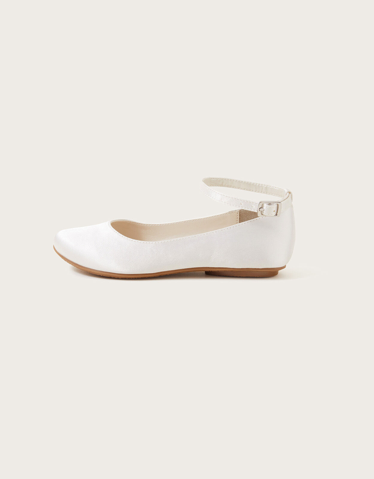 Satin Ballerina Flats Ivory Girls Flat Shoes Monsoon UK