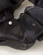 Oversized Pearl Hair Scrunchie, , large