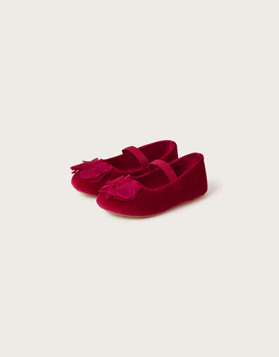 Cancan Velvet Walker Shoes, Red (RED), large