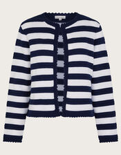 Samara Stripe Cardigan, Blue (BLUE), large