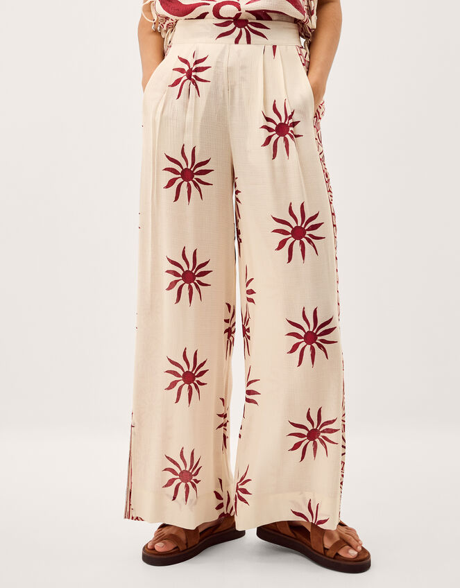 Sunnie Wide Leg Beach Trousers, Ivory (IVORY), large