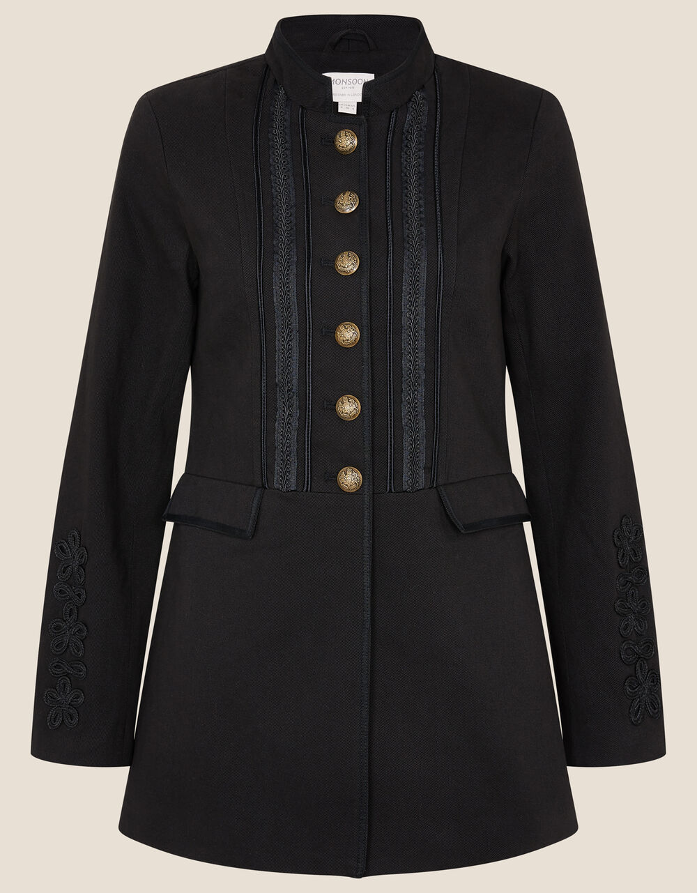 Maura Military Blazer Black Women's Jackets Monsoon UK.