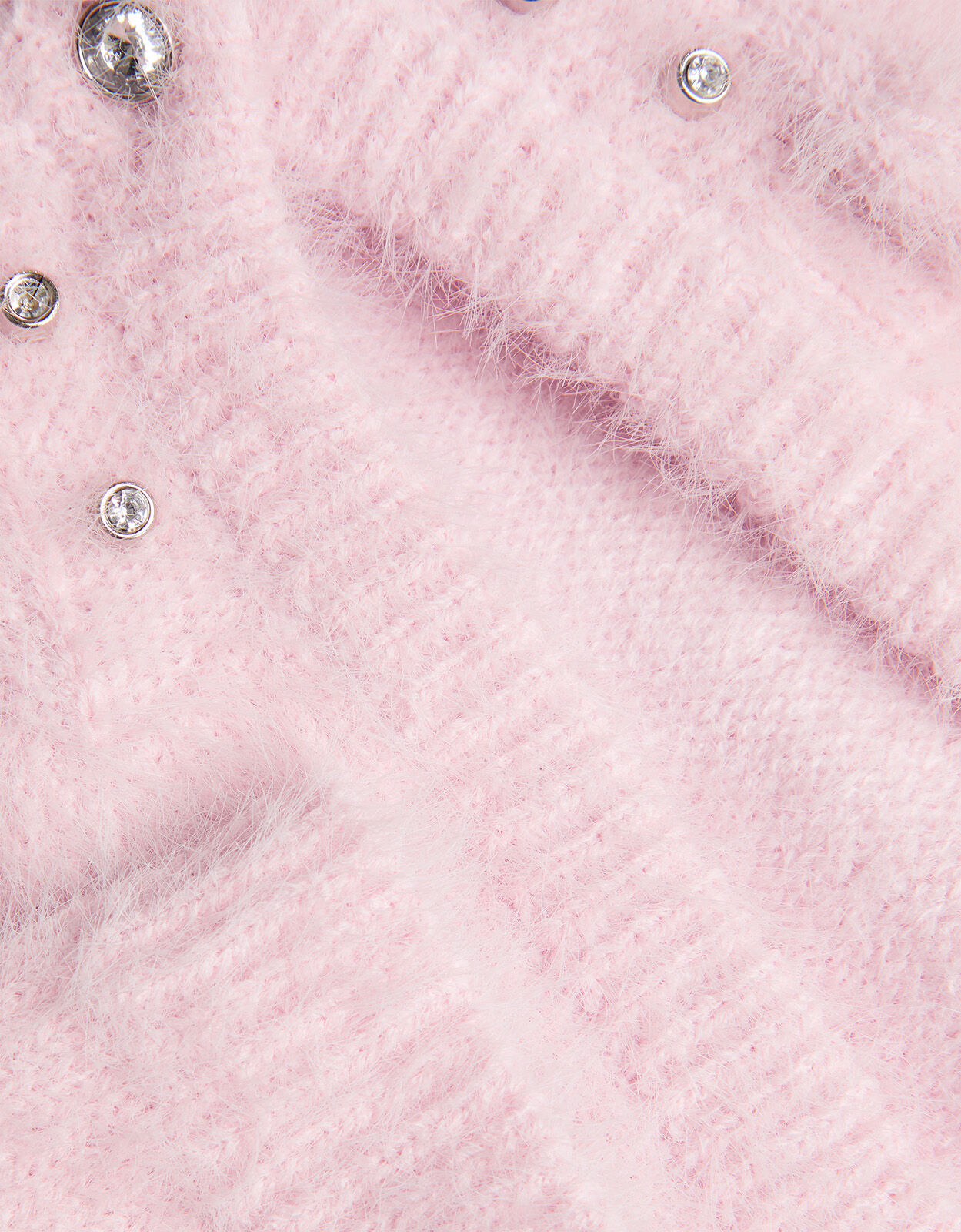 Fluffy Gem Collar Bolero Cardigan Pink
