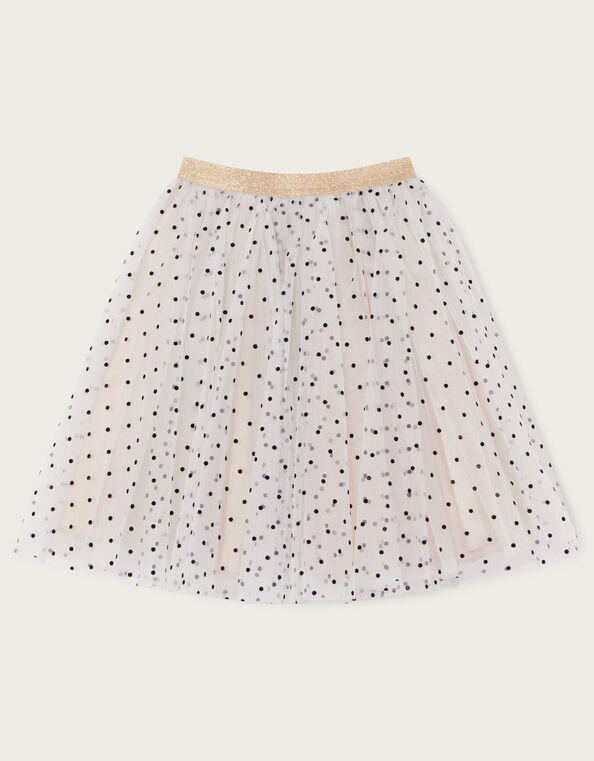 Land of Wonder Polka Dot Shimmer Skirt, Gold (GOLD), large