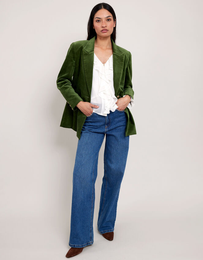 East Velaris Velvet Blazer, Green (GREEN), large