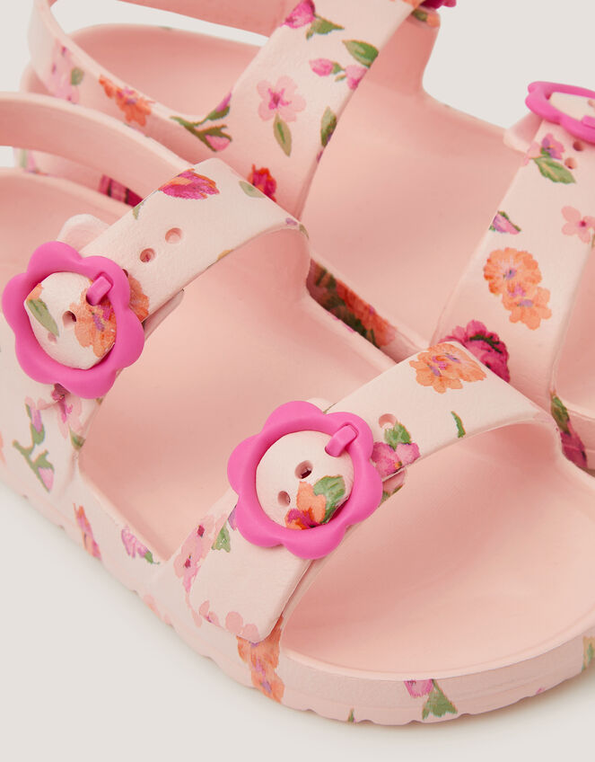 Floral EVA Buckle Sandals, Ivory (IVORY), large