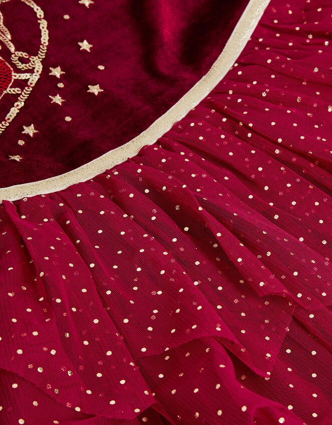 Christmas Reindeer Disco Dress, Red (BURGUNDY), large