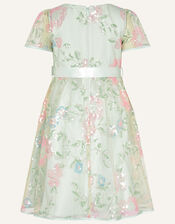 Layla Sequin Flower Dress, Teal (DUCK EGG), large