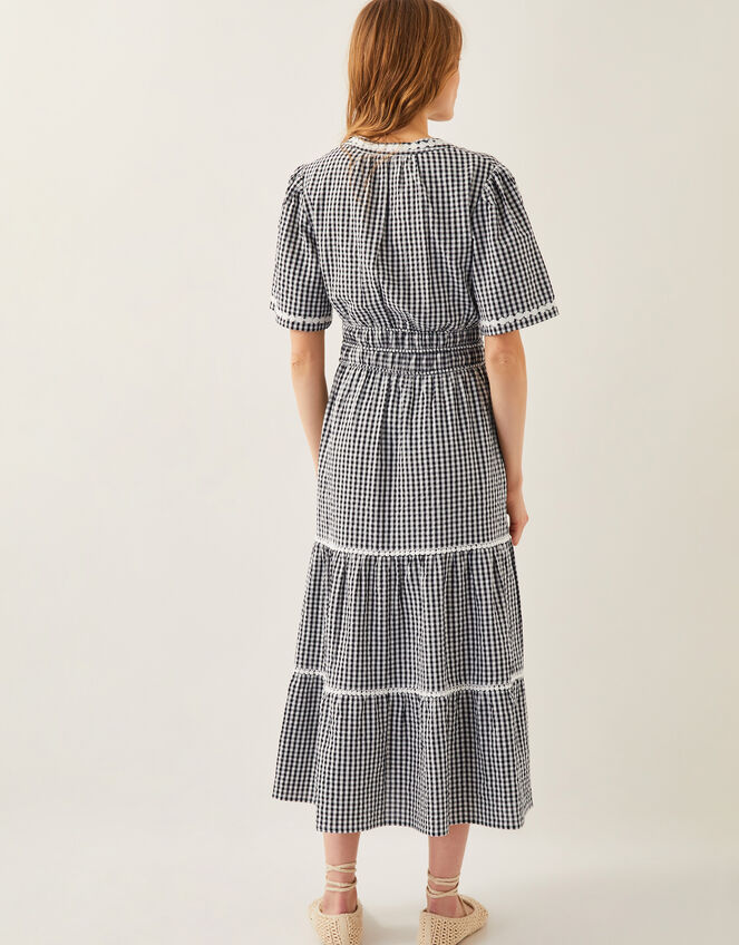 Gina Gingham Maxi Dress, Black (BLACK), large
