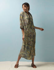 One Hundred Stars Marble Print Rachel Dress, Green (GREEN), large