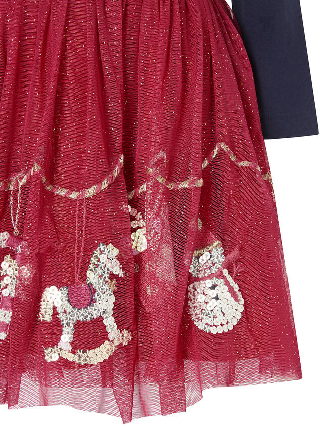 Baby XMAS Glitter Disco Dress, Red (RED), large