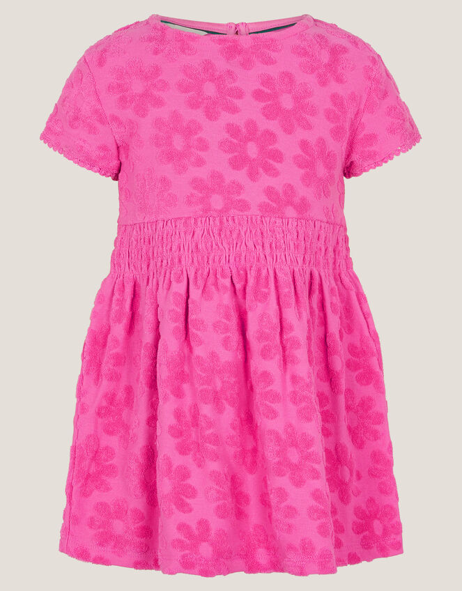 Baby Flower Towelling Dress, Pink (PINK), large