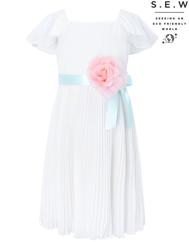 Lexis Sustainable Pleated Occasion Dress, Ivory (IVORY), large