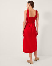 Nell Sleeveless Midi Dress, Red (RED), large