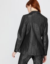 Mizzy Metallic Oversized Blazer, Silver (SILVER), large