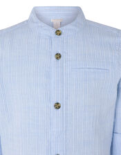 Jamie Textured Shirt in Pure Cotton, Blue (BLUE), large