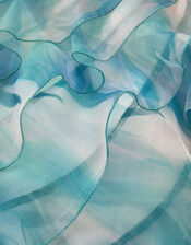 Marble Print Ruffle Party Dress, Multi (MULTI), large