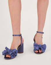 Bow Block Heel Sandals, Blue (BLUE), large