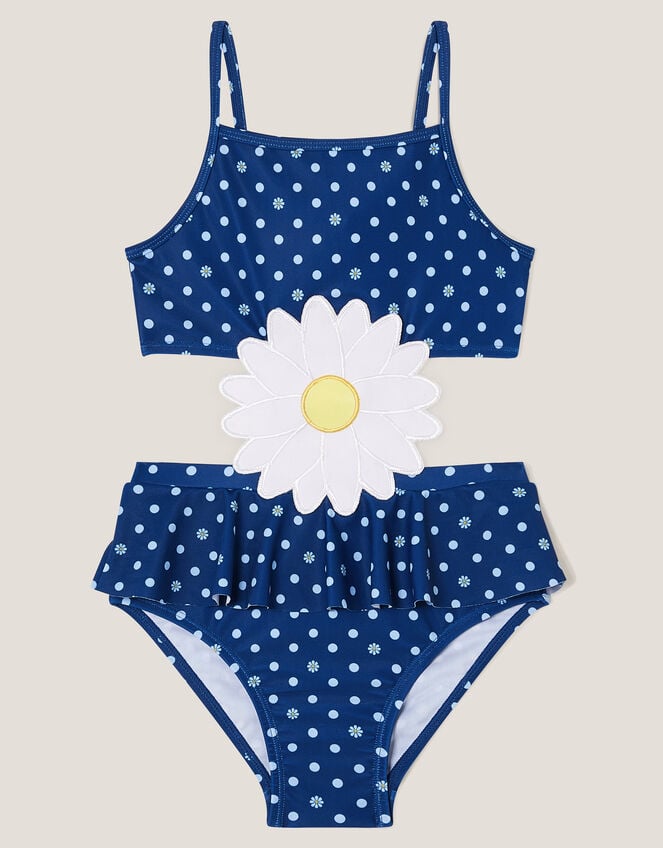 Amalfi Daisy Polka Dot Swimsuit, Blue (BLUE), large