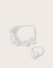 Lace Bridesmaid Headband and Bracelet, , large