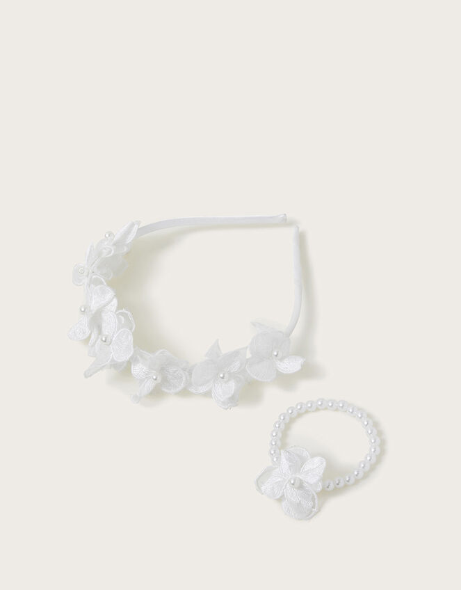 Lace Bridesmaid Headband and Bracelet, , large