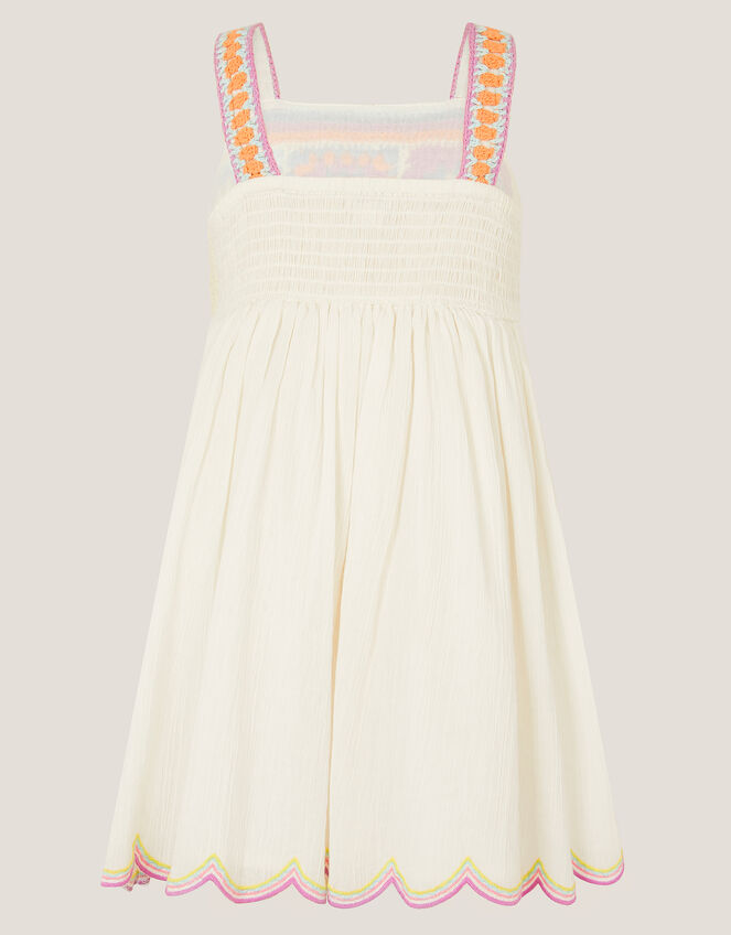 Crochet Sleeveless Dress, White (WHITE), large