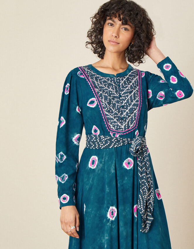 ARTISAN STUDIO Bandini Printed Dress, Teal (TEAL), large