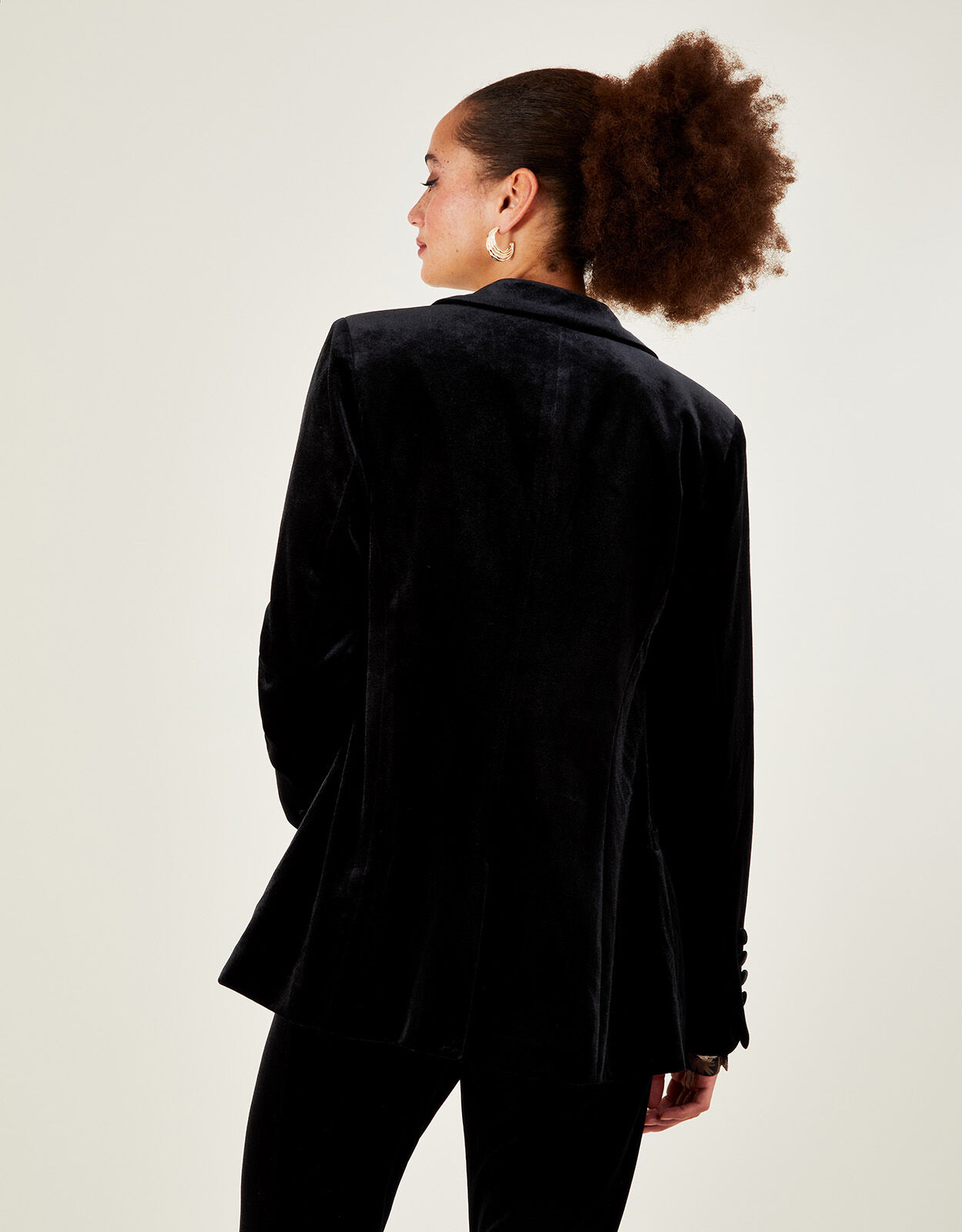 Jeanne Velvet Jacket with Recycled Polyester Black