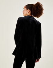 Jeanne Velvet Jacket with Recycled Polyester, Black (BLACK), large