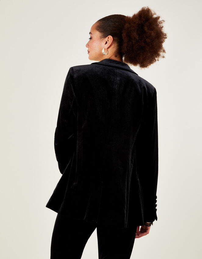 Jeanne Velvet Jacket with Recycled Polyester, Black (BLACK), large