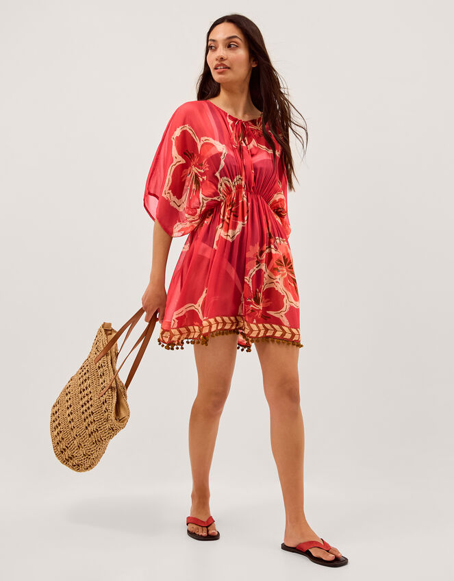 Yasmin Floral Print Mini Kaftan , , large