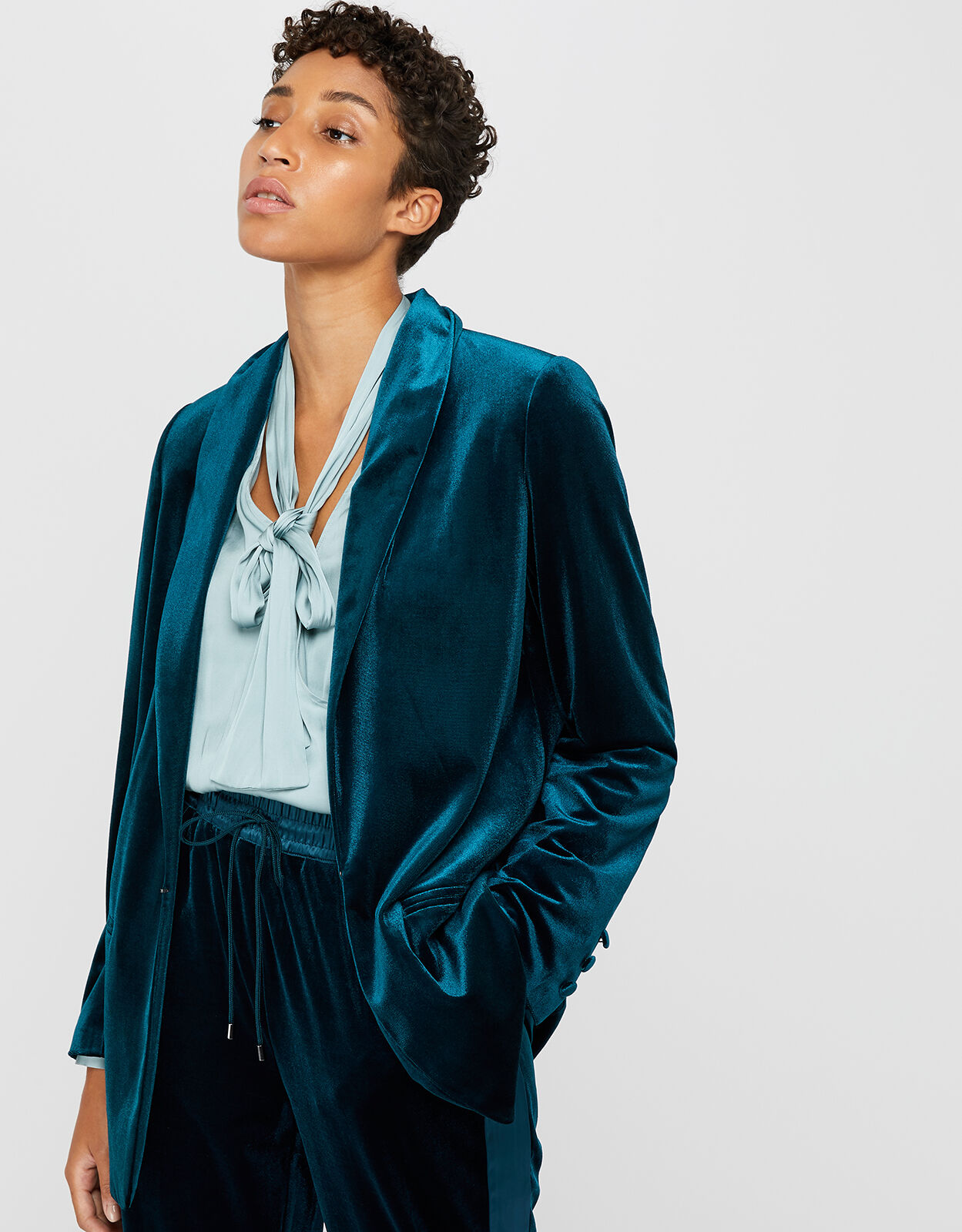 Turquoise shop velvet suit