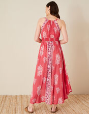 Tie Front Print Dress, Red (RED), large