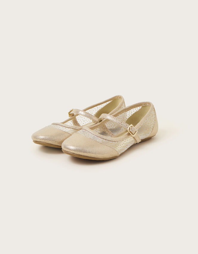 Shimmer Princess Ballerina Flats, Gold (GOLD), large