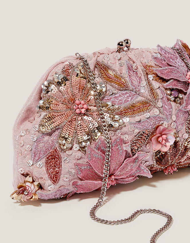 Bloom Floral Embellished Clutch Bag, , large